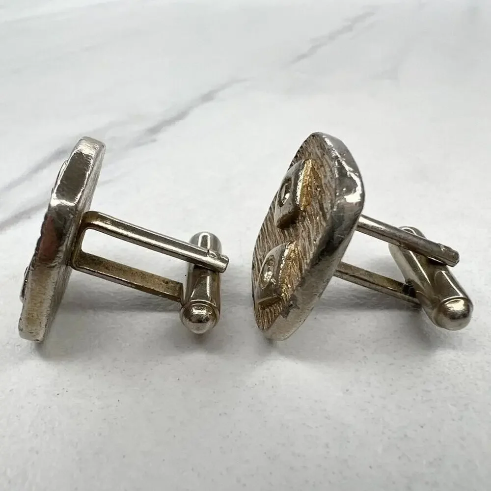 Vintage Rounded Square Rhinestone Cufflinks
